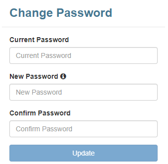 Figure #50; Change Password Screen