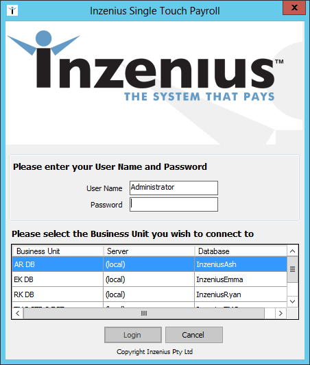 Figure #7: Inzenius Single Touch Payroll Utility