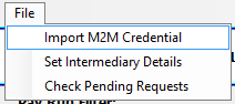 Figure #8: Import M2M Credential Option
