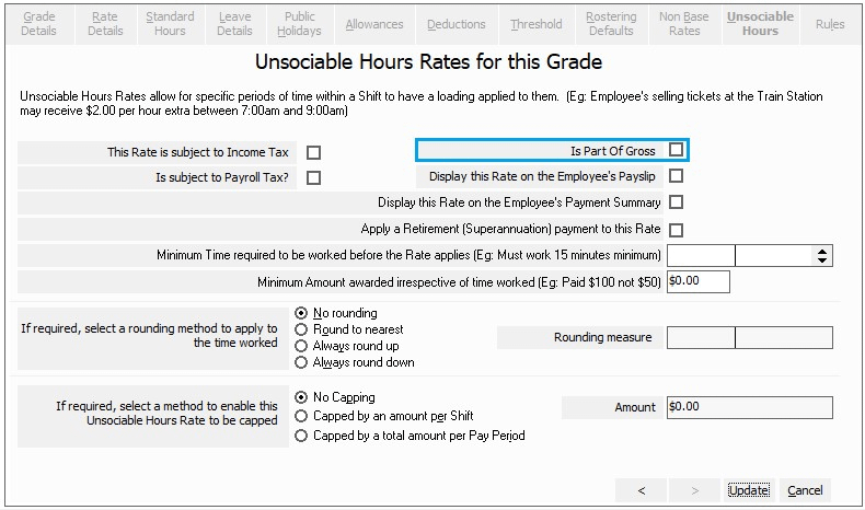 Grade ‘Unsociable Hours’ Tab; Is Part of Gross