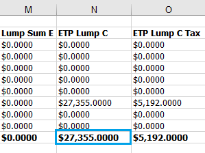 Figure #13: Payment Summaries Report; Total ETP Lump C 