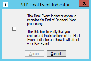 Figure #23: Final Event Indicator Prompt
